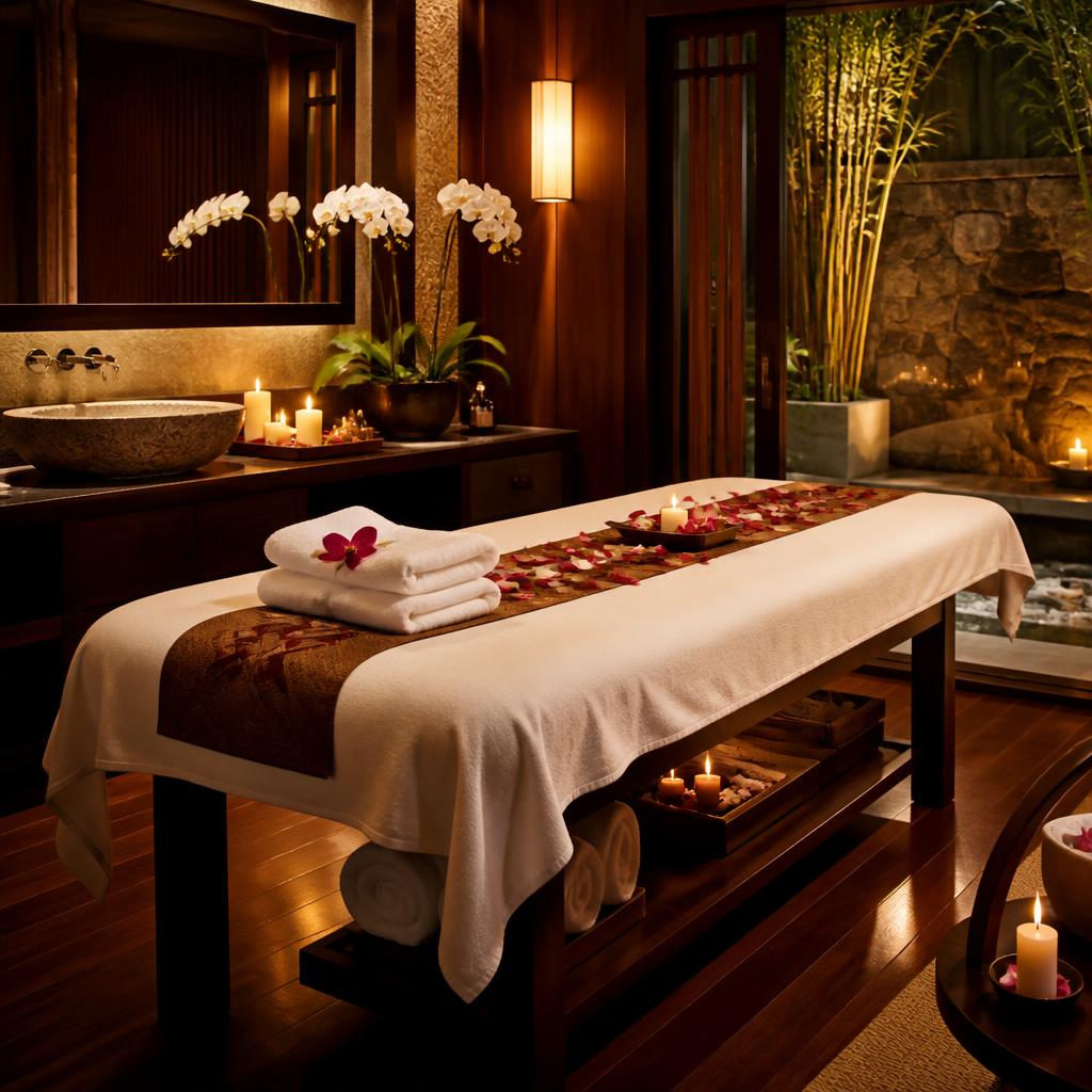 Serene spa massage room